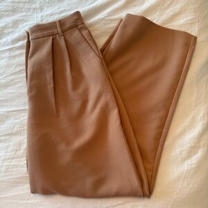 Abercrombie & Fitch Sloane Tailored Wide Leg Trouser Pant Tan Size 27